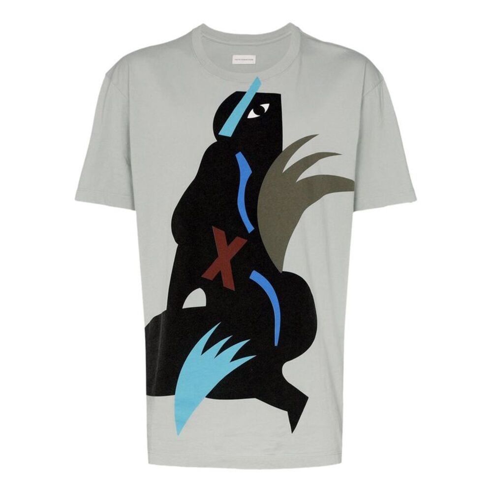 Faith Connexion + Swizz Beatz Mens Cotton Print T-Shirt Medium Peacock Blue